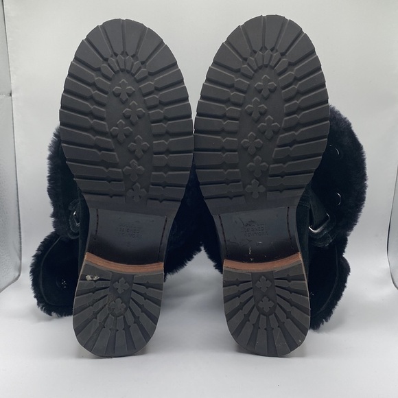 NEW Matt Bernson Tundra Shearling Suede Leather Booties Black Sz 5 - Picture 5 of 11